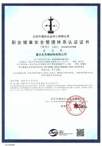 職業(yè)健康體系認證證書